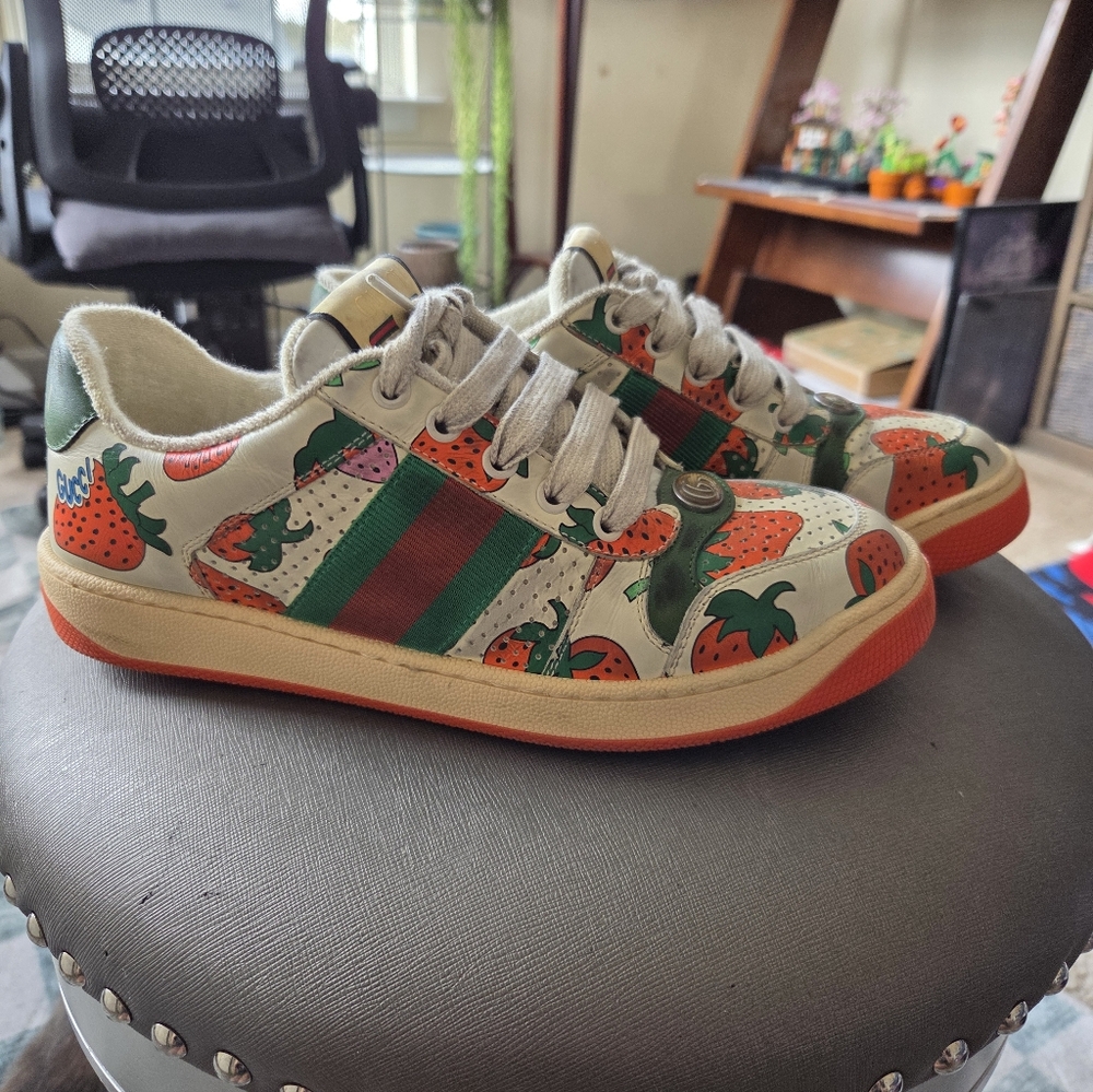 Gucci Distressed Strawberry Sneakers